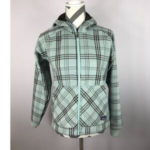 Patagonia Blue Plaid Slopestyle Zip Up Jacket